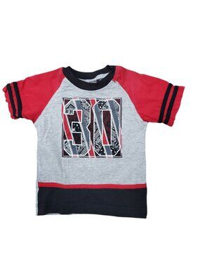 Quad Seven Toddler Gray Red 30 Bandana Paisley Print Graphic Raglan Tee Boy's 2T